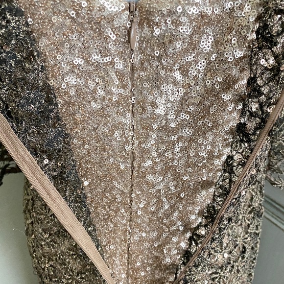 Beautiful Kay Unger Bronze Evening Gown SZ 12 - Picture 4 of 4